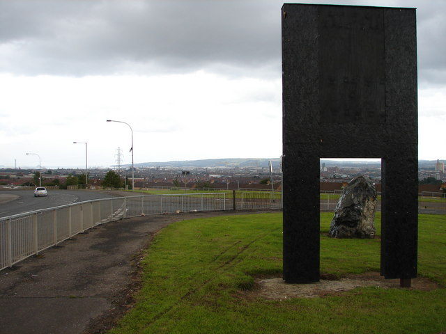 Looking Down Springfield Road from Sculptures near Monagh Road