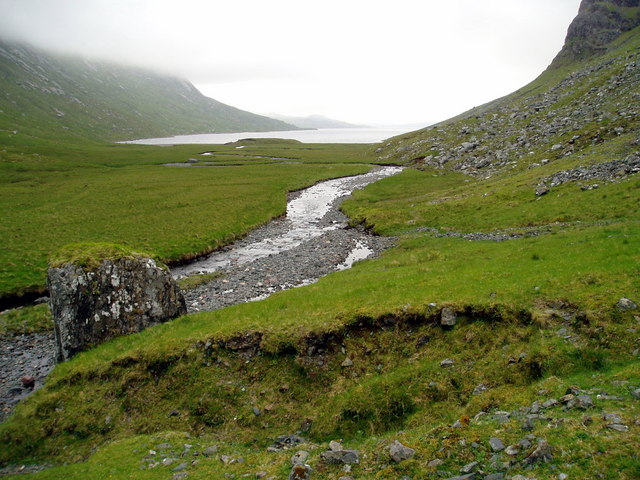 The Allt Gleann Tulacha flowing towards  Lochan Fada