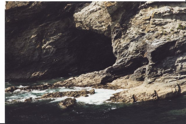 Close up of a cave at Tintagel Cove