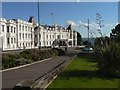 Bournemouth: Royal Bath Hotel and sea glimpse