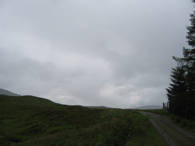 West Highland Way leaving plantation near Allt Bhreacnais
