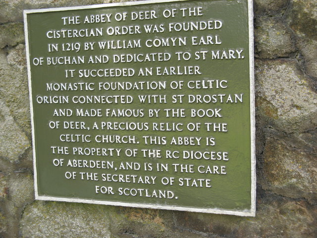 Deer Abbey Plaque © Mike and Kirsty Grundy cc-by-sa/2.0 :: Geograph ...