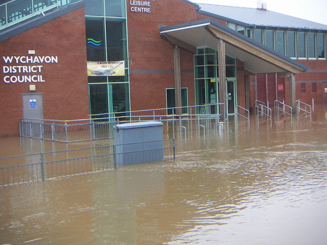 Pershore Leisure Centre flooded