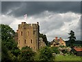 SO4381 : Stokesay Castle and Gatehouse by Hugh Chevallier