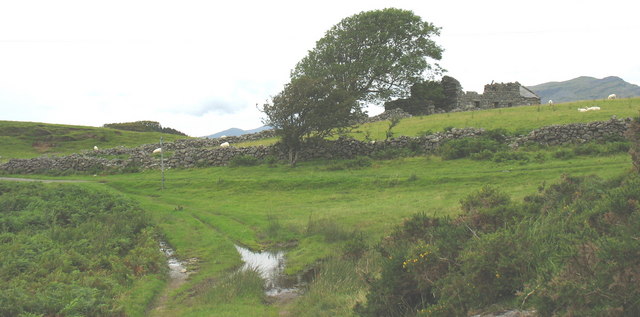 Track junction below the ruined Ty Newydd