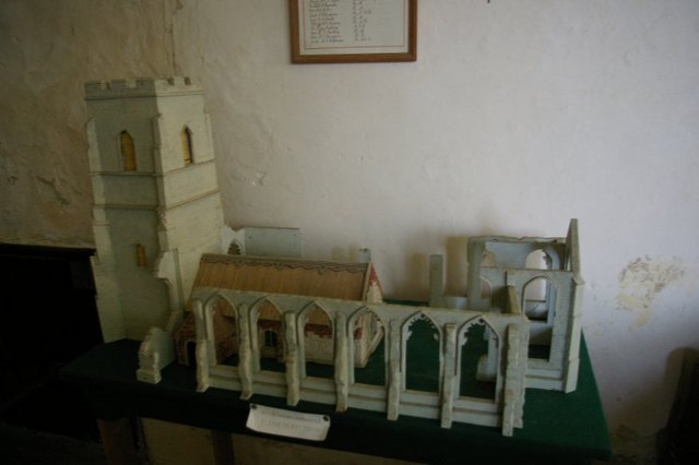 Model of current and former St Andrew's churches