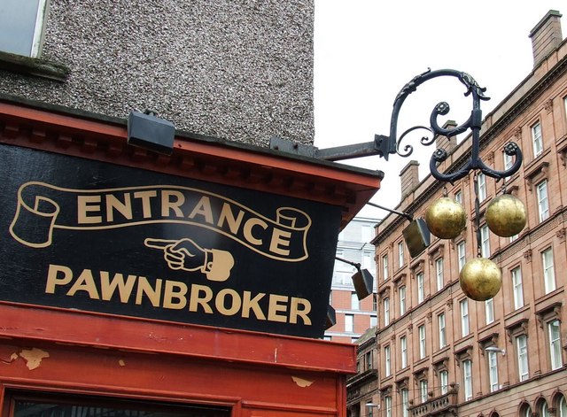 Traditional pawnbroker sign