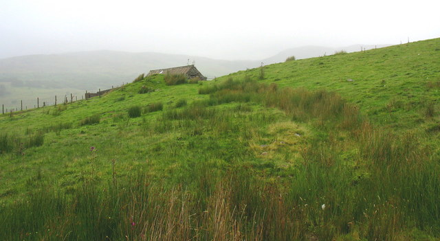 Stone barn on the hillside