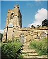 Netherbury parish church: tower and steps