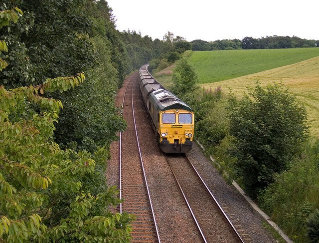 Railway line passing under the road to Bellfield Farm