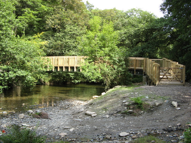 Footbridge across the River Walkham, near Grenofen