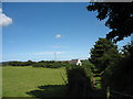 View across sheep pasture towards Cae Crin cottage