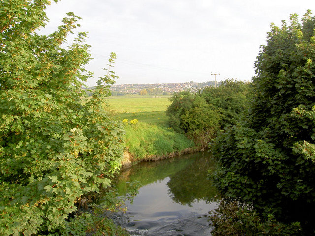 A benign river Dearne after the recent floods.