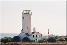 SY6868 : Portland: old and new lighthouses by Chris Downer