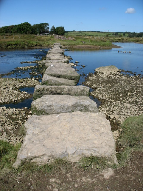 Stepping stones over Afon Braint
