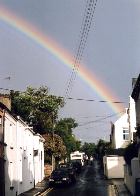 Rainbow over Tynwald Road, Peel.