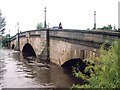 River Aire in flood at Castleford Bridge.