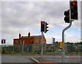 Rear of Keel Inn (and some traffic lights).