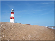 TM4448 : Lighthouse and beach, Orford Ness by Roger Miller