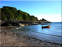 SN0140 : Cwm-yr-Eglwys beach and Pig-y-Baw rocks by Chris Gunns