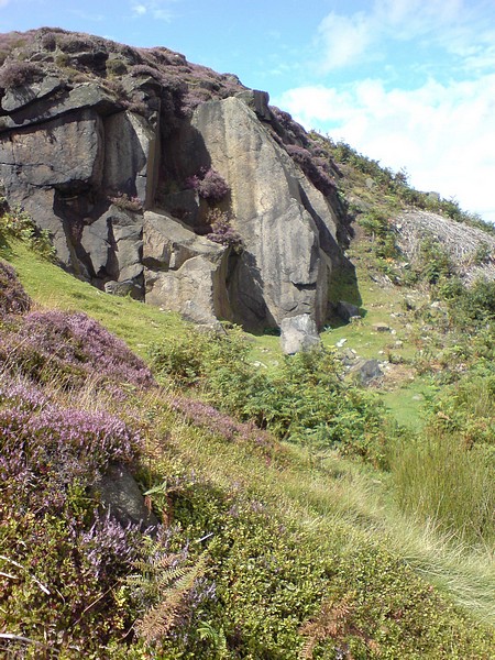 Crag by Coldstone Beck, Burley Moor