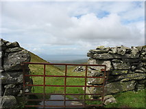 SH6220 : The gate at the summit of Bwlch y Rhiwgyr by Eric Jones