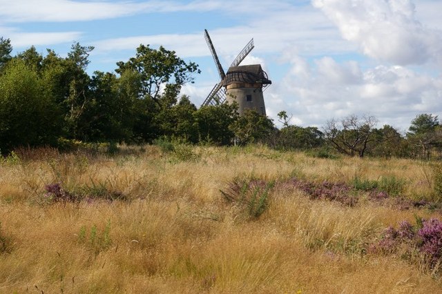 View across common towards Bidston Windmill