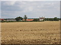 Pastures Farm, Yardley Hastings, seen across wheat stubble