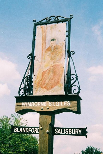Wimborne St. Giles: village sign
