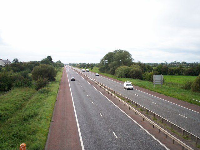 M1 Motorway westbound taken from Derrycarne Road Bridge