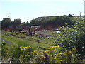 Industrial equipment next to old railway