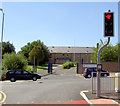 New traffic lights in front of Police station.