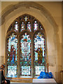 Vandalised church window, Horley