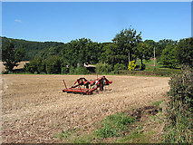 SO6620 : Farm machinery in field of stubble by Pauline E