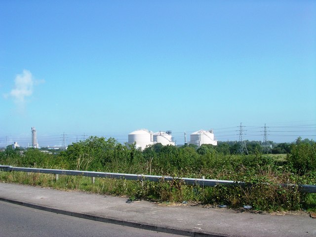 Gasworks from motorway bridge