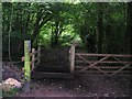 Public footpath/bridleway junction on Kingsdown Lane