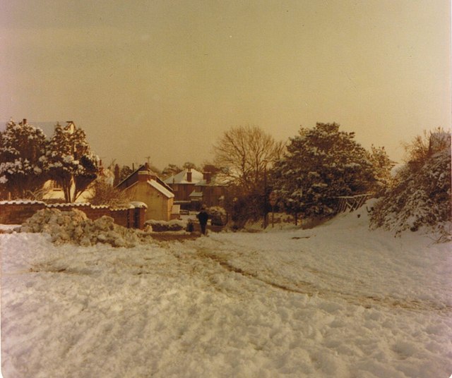 Southgate Village centre in the snow