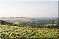 View towards Brighstone from Tennyson Trail on Brighstone Down, showing Row Down