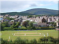 SD1680 : Millom cricket ground and Holborn Hill, Black Combe behind by Andrew Hill