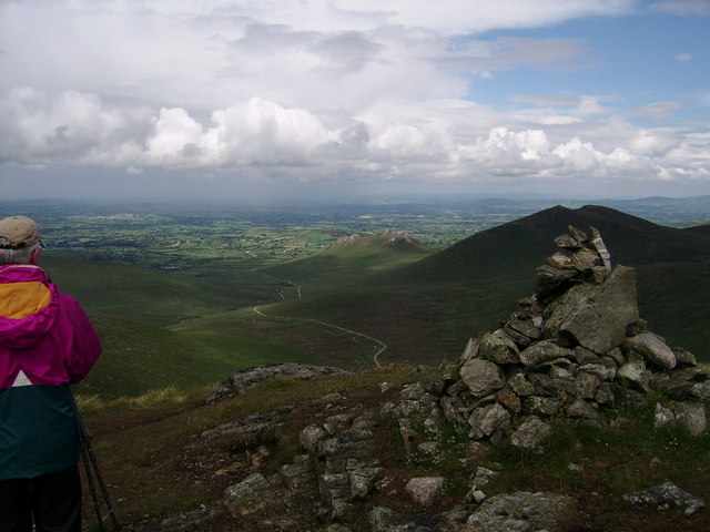 The Rowan Tree River track, (with Rocky River track beyond) from Slievemoughanmore