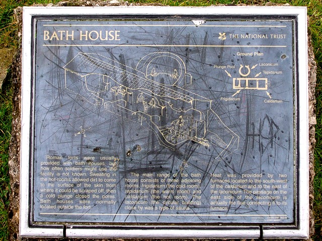 Hardknott Castle Roman Fort - Bath House signboard