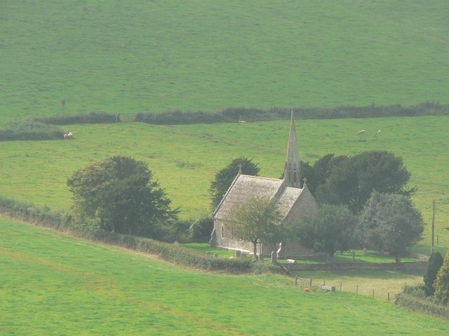 North Poorton: distant view of church