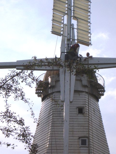 Fitting the sails, Impington Windmill - 4