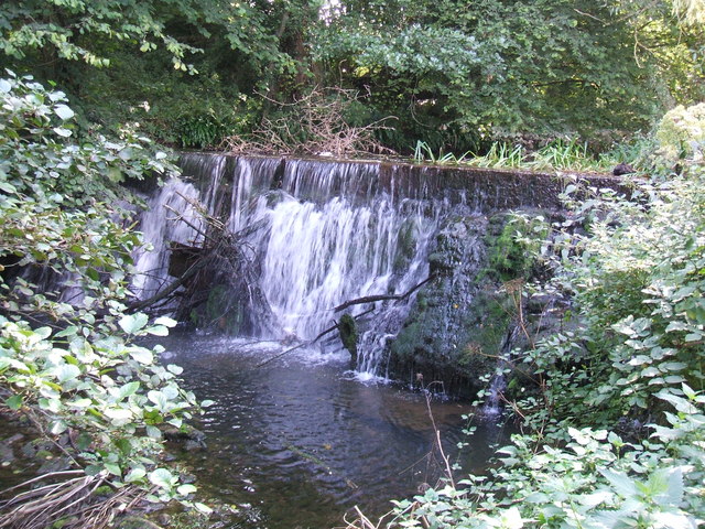 Waterfall near St. Nicholas Church, Radstock, Somerset