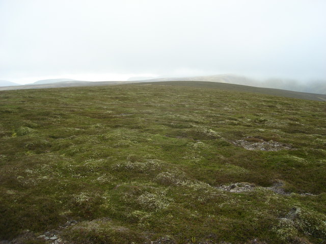 The view south from A ' Mharconaich towards Meallan nan Uan