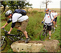 Blocked footpath on the Billington Structures charity bike ride 2007