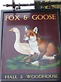 Sign for the Fox and Goose, Coombe Bissett