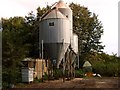 TL9690 : Pig farm silos at Larling by Lisa Wild