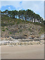 SN1606 : Cliff  WSW of Amroth from the beach at low tide by Pauline E