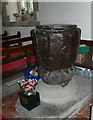 Wooden font, Efenechtyd church